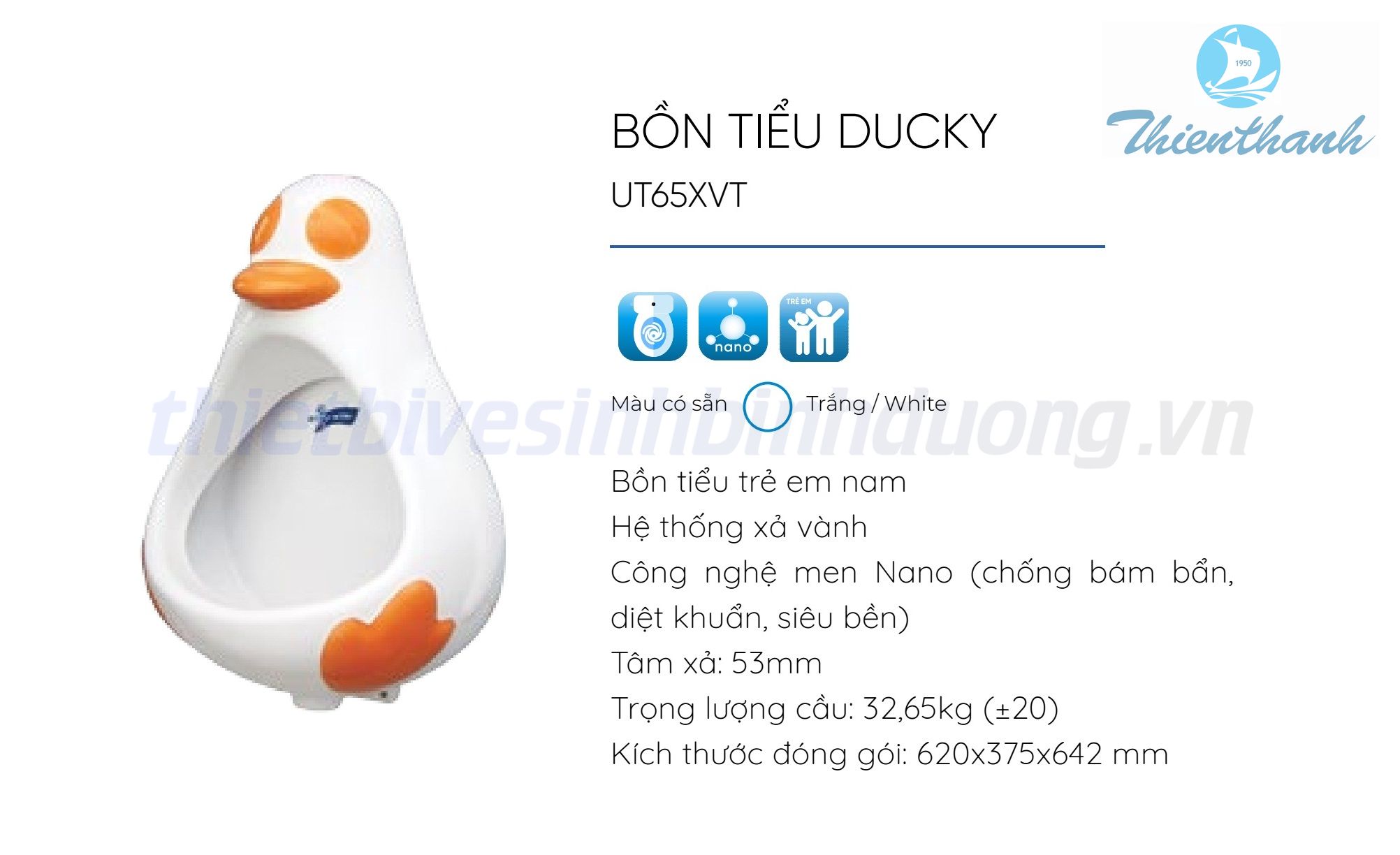 Bồn tiểu Thiên Thanh DUCKY UT65XVT